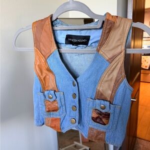 Vanessa Mooney Blue and Brown Vest